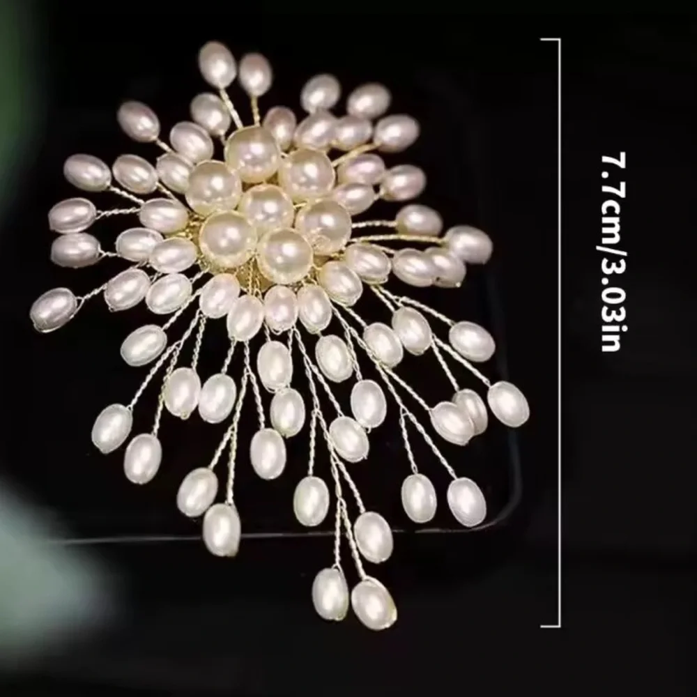 Anthropologie Unique Flora flowerPearl Brooch
